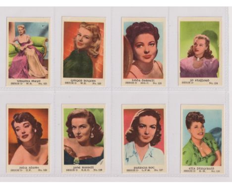Trade cards, Anon (Dandy Gum?), Film Stars, Serie D, 'M' size, colour (set, 198 cards) (gd/vg) (198)