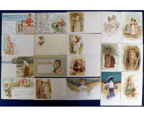 Postcards, Glamour, mixed selection inc. bathing, Art Nouveau, Girl's Heads, Maud Goodman, Tucks, many UB (fair to gd) (45+)