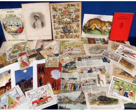 Mixed Ephemera, to include greetings cards, maps, Teddy Tail League cards, Victorian scraps and cuttings both laid down and l