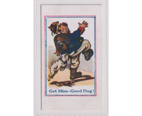 Cigarette card, G. Prudhoe, Army Pictures, Cartoons etc, type card, 'Got Him - Good Dog' (vg) (1)