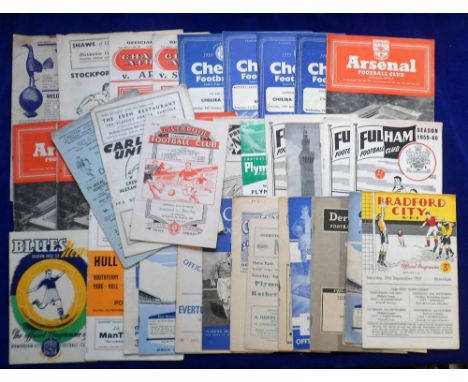 Football programmes, a collection of approx. 40 1950's programmes, various clubs, inc. Wolves v WBA 53/54, Birmingham v Sheff