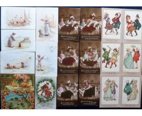 Postcards, a good mixed subject collection of approx. 34 cards inc. set of 6 cards illustrated by Florence Hardy showing pair