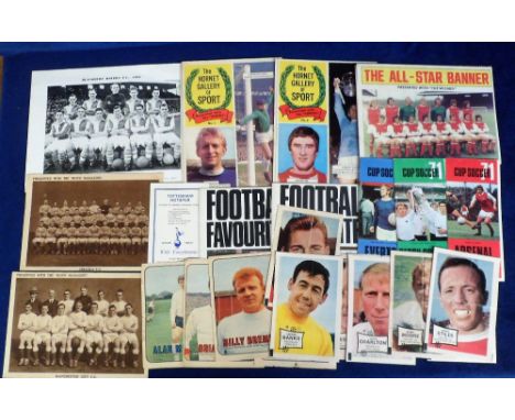 Football, mixed selection of giveaways, trade cards etc, 1920's onwards including Boys' Magazine sepia team groups for Chelse