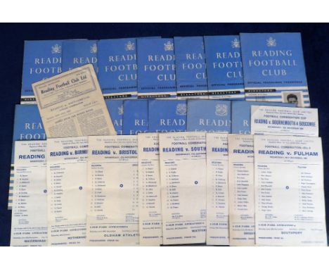 Football programmes, Reading FC, a collection of 24 home reserve match programmes, 1945/6 to 1969/70 inc. Southampton 45/6, L