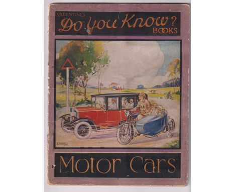 Trade cards, Valentine &amp; Sons Ltd, Motor Cars, 'Do You Know?' book complete with set of 24 c/m cards (plain backs) (some 