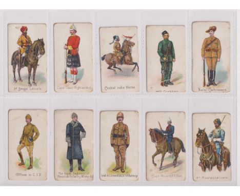 Cigarette cards, Drapkin &amp; Millhoff, Colonial Troops (14/25, multi-backed), 1st Bengal Lancers, Cape-Town Highlanders, Ce
