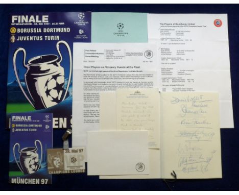 Autographs, Football, Manchester Utd, a selection of items from the Borussia Dortmund v Juventus Champions League Final 1997 