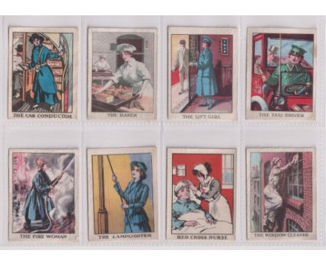 Trade silks, The Happy Home, Women on War Work, 'M' size (set, 12 silks) (gd)