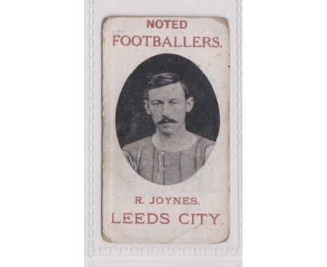 Cigarette card, Spiro Valleri &amp; Co, Noted Footballers, scarce type card, R. Joynes, Leeds City (horizontal crease, grubby
