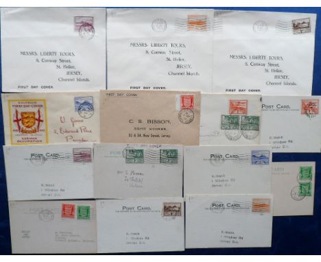 Stamps, Channel Islands Wartime First Day Covers, inc. German Occupation, 1940-45, plus various others inc. 3 addressed to Li