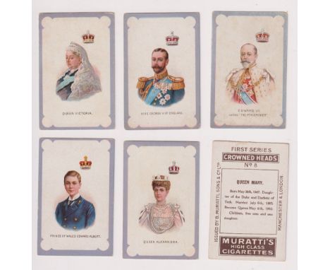 Cigarette cards, Muratti, Crowned Heads, 'M' size (set, 35 cards) (2 with back damage, rest fair/gd)  