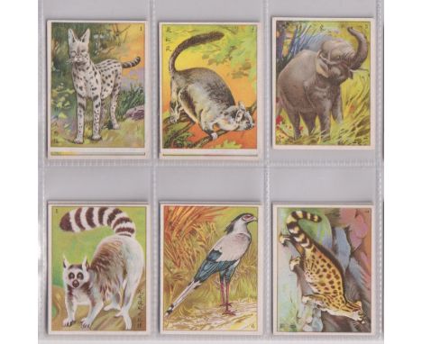 Cigarette cards, China, Anon (ref ZE6-1), Animals, 'M' size (19/22, missing nos 11, 19 &amp; 22) (vg) (19) 