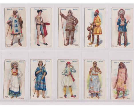 Cigarette cards, Smith's, Races of Mankind (Titled), 10 type cards, all with matching 'Cup Tie Cigarettes' back, nos 8, 13, 1