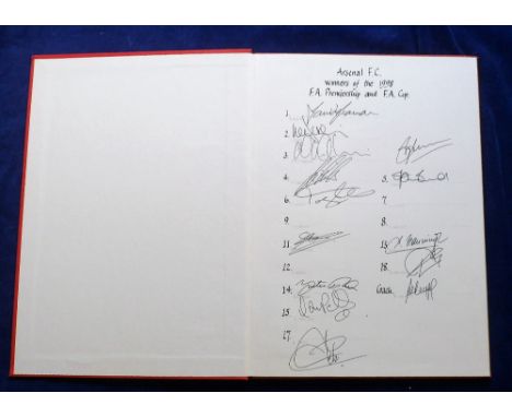 Football autographs, Arsenal v Newcastle FA Cup Final programme, 1998, deluxe edition in red boards with gilt writing, inside