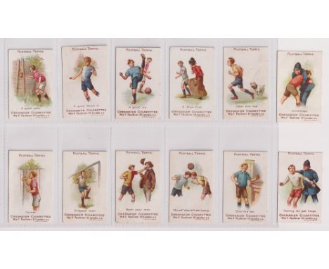 Cigarette cards, Faulkner's, Football Terms, 2nd Series (set, 12 cards) (one with light staining to back, one creased, rest g