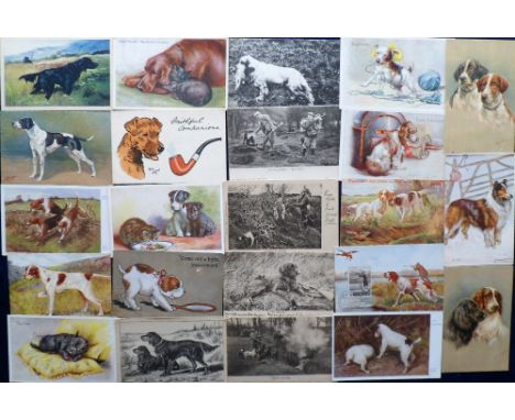 Postcards, a selection of approx. 80 cards of dogs, mostly gun and hunting dogs. The majority illustrated , artists inc. C T 