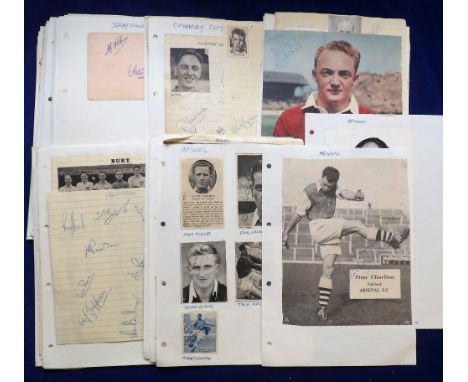 Autographs, Football, extensive collection of hundreds of signatures of 1950s footballers, on clipped pieces, album pages, mu