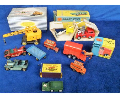 Toys, Corgi and Dinky etc., a collection of model vehicles to comprise 4 boxed die-cast vehicles (Corgi Hydraulic Tower Wagon