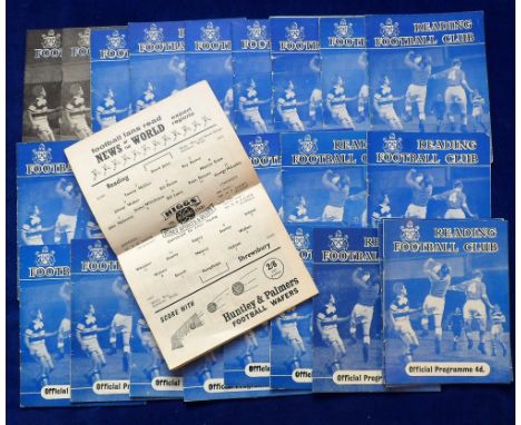 Football programmes, Reading FC, 1959/60, a collection of 27 home programmes inc. Tottenham Test, Accrington Stanley, Berks &