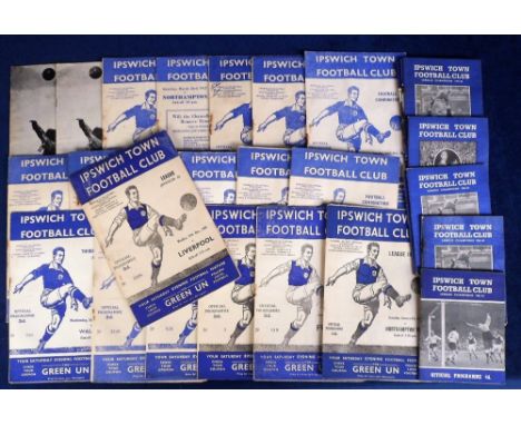 Football programmes, Ipswich Town, a collection of 34 home programmes, 1950's/60's including 19, 1950's issues including Nort