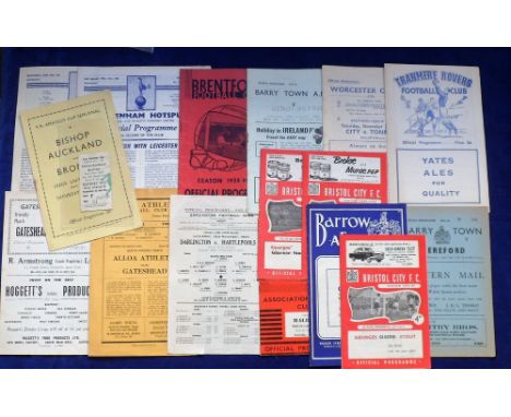 Football programmes, 18 programmes inc. Brentford v Arsenal 1935/6, Brighton v Hearts Fr 49/50, Alloa v Gateshead Fr 60/1, Ga