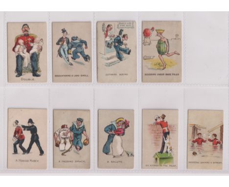 Cigarette cards, R. Mason &amp; Co, Naval &amp; Military Phrases (No border), 9 cards, Double, Encountering a Swell, Outward 