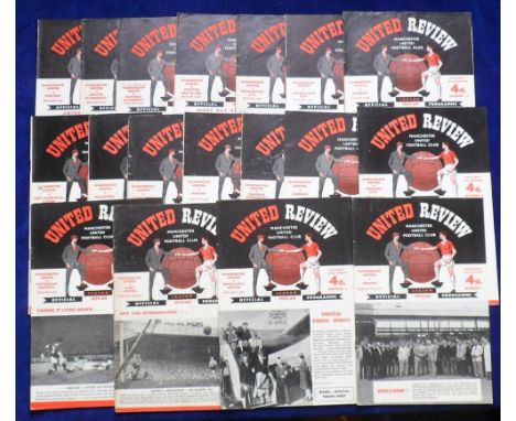 Football programmes, Manchester Utd, 18 different home programmes all from 1959/60 Season, most with tokens removed, matches 