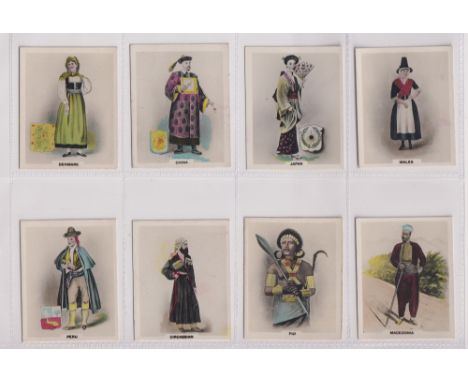 Cigarette cards, African Tobacco Manufacturers, National Costumes, 'M' size (set, 48 cards) (gd)