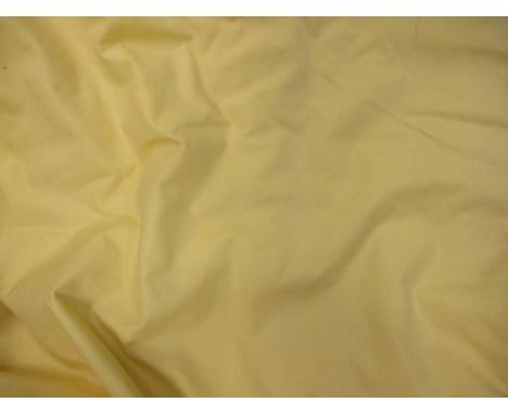 One pair of yellow cotton curtains, lined and interlined, each 300cm wide with 300cm dropCondition report: Lining is quite di