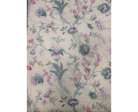 One pair of 'Jean Munro' fabric curtains ref 'Ganon', tape headed 120cm wide x 145cm drop, plus offcutsCondition report: Fade