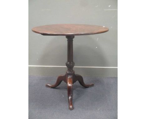 George III mahogany tripod table (cracked top) 72 cm height x 78 cm diameter