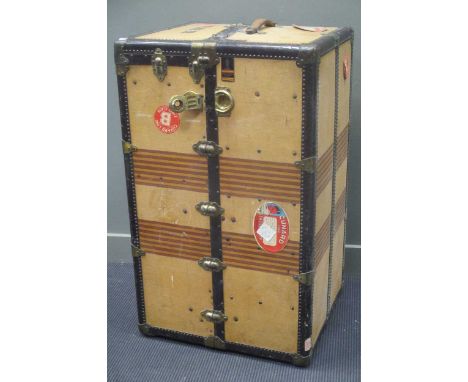 An Oshkosh early 20th century wardrobe trunk 109 x 57cmFootnote: Provenance: Julians Park, Hertfordshire