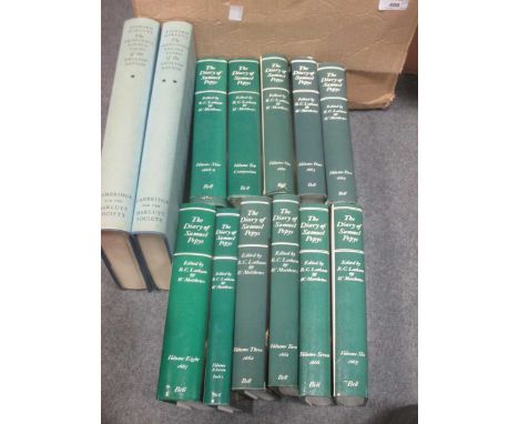 Books. Literature, various: Pepys' Diary, 11 vols., publ. Bell; Dickens Oxford modern reprints in dust jackets, other works i