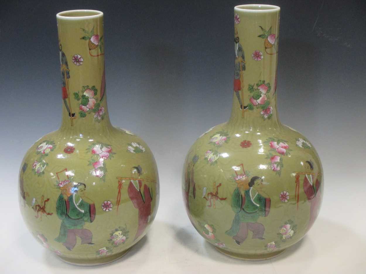 A large pair of vintage Chinese Vases bearing four character Qianlong ...