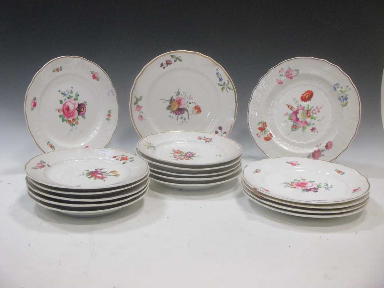 A Coalport salopian ware part dinner service painted with roses ...