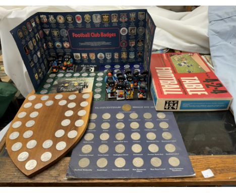 F A Cup Centenary Medals 1872-1972 together with other coin sets, football club badges, Robertson Golly's, table football etc
