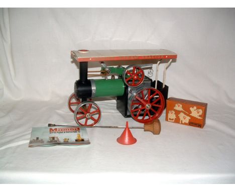 MAMOD TE1a live steam Traction Engine with Burner, Steering Pole, Funnel and Fuel Tablets. Minimal use. Excellent Plus.