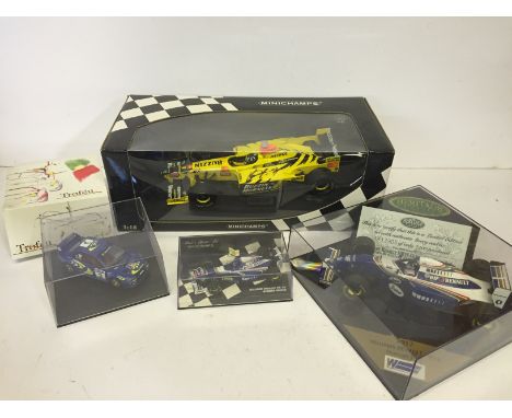 Minichamps 1/18 scale #980009 Jordan Mugen Honda 198 F1 Car with Damon Hill signature, together with 1/24 scale Heritage Clas