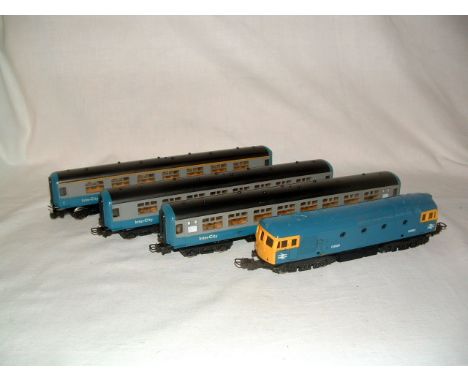 LIMA HO 6524 BR Blue Class 33 Bo Bo no D6524 and 3 x Intercity Blue Mk 2 Coaches. All Excellent.