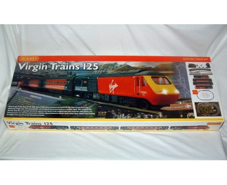 HORNBY R1023 'Virgin Trains 125' Ready to Run Train Set comprising a Virgin Trains 125 HST Power and Dummy Car, 2 x Second Op