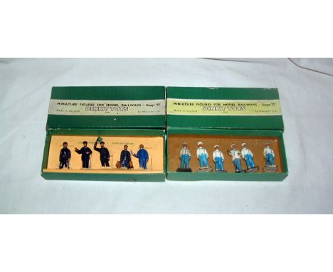 Dinky Toys Railway Figures No.1 Station Staff, comprising: Porter; Ticket Collector; Guard; Porter with Luggage; Engine Drive