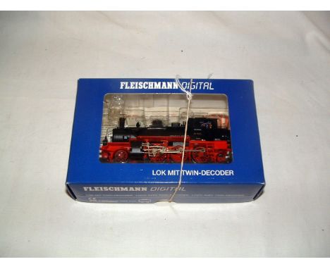 FLEISCHMANN HO 64032 DR Black BR91 2-6-0T no 911834. DCC fitted with Twin-Decoder. Mint Boxed with Instructions.