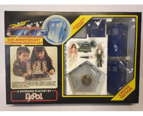 Dapol Doctor Who 25th Anniversary Commemorative Set, comprising: The Doctor; Melanie; K-9; Battery Operated Console; Tardis. 