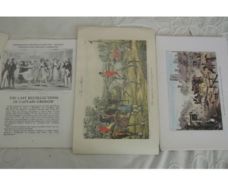 A collection of unframed facsimile prints of 19th century sporting and humorous artists including H Alken, John Leech, etc an