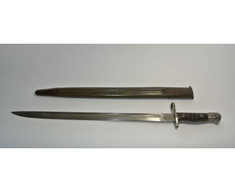 A World War 1 American bayonet manufactured by the Remington Arms Company with scabbard