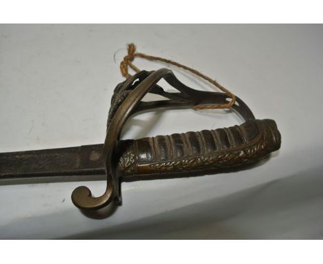 A mid 19th century Scottish infantry sword (lacking scabbard) of the 21st Royal Scots Fusiliers, the blade engraved with Crim