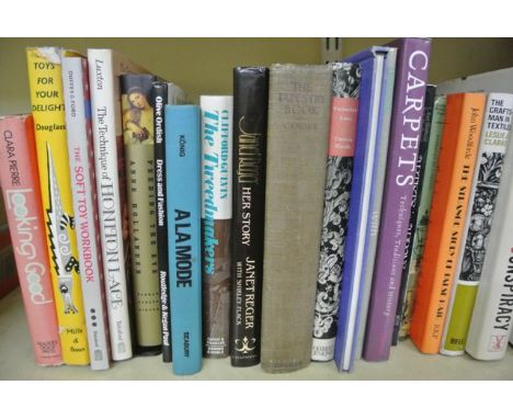 A collection of books on embroidery, lace, bobbins, carpet, tapestry, etc (40 volumes approx)