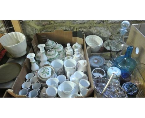 A collection of Poole Pottery wares with mottled pale grey and peach coloured glazed finish, an unusual coarse hand blown gla