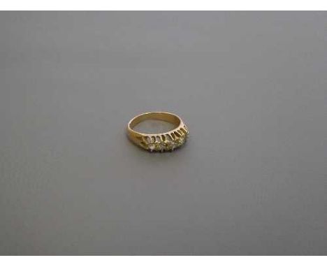 A Victorian five stone old cut diamond ring, 4.2, size N/O, marked 14.11,