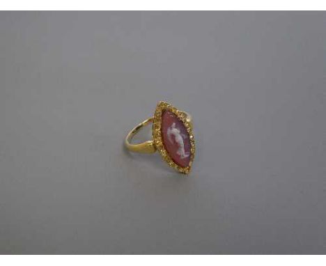 Antique 18ct cameo diamond ring